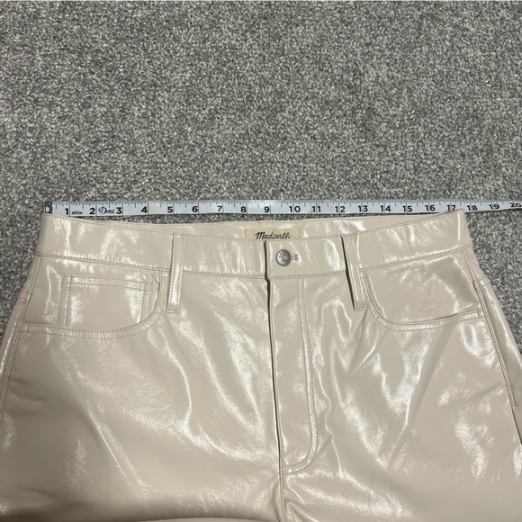 Madewell Pants Womens 31 Beige Perfect Vintage Straight Jean Faux Leather NEW - Picture 5 of 9